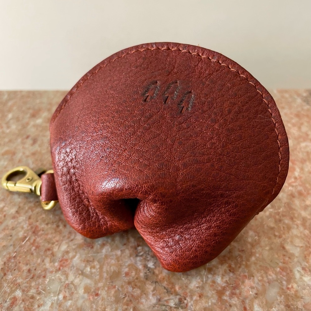 Portland Leather Goods Nutmeg Fortune Cookie Zip Pouch Keychain